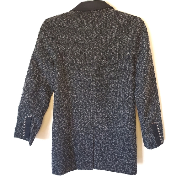 Miss Me Black Tweed Studded Peacoat - Picture 2 of 8